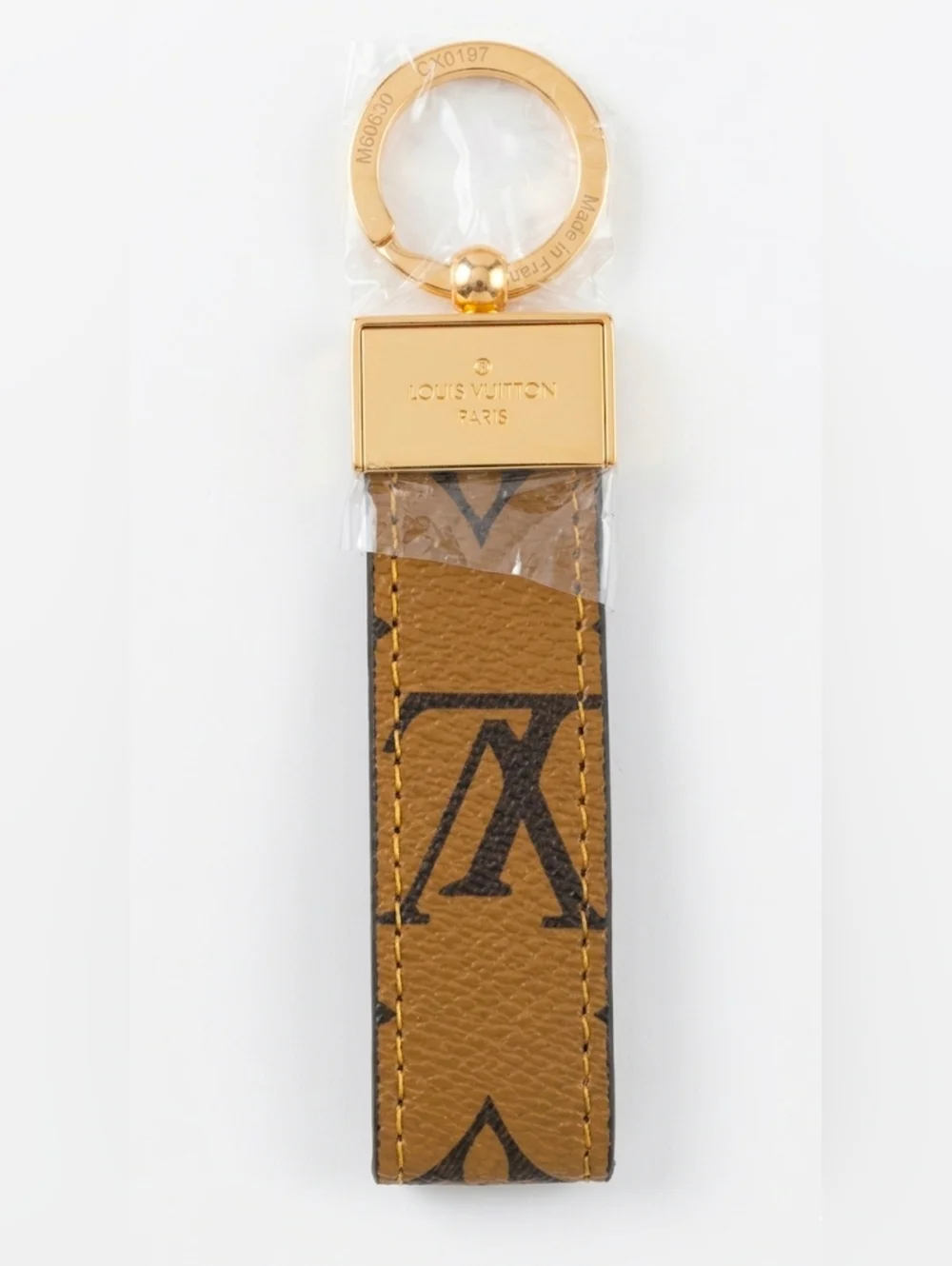 W/BOX Tan Monogram Key Chain Strap - Picture 2 of 7